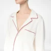 Seiden-Twill-Pyjamahemd mit Paspelierung und tonalem TF-Sticklogo