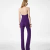 Seidenjumpsuit mit Neckholder und gedrehtem Vorderteil