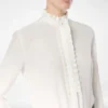 Seidenkrepp-Shirt mit Plissee-Details