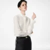 Seidenkrepp-Shirt mit Plissee-Details