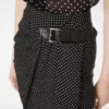 Seidenwickelrock mit Polka-Dot-Muster und Lederdetails