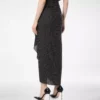 Seidenwickelrock mit Polka-Dot-Muster und Lederdetails
