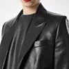 Seidige Guanteria-Lederjacke mit Einreiher