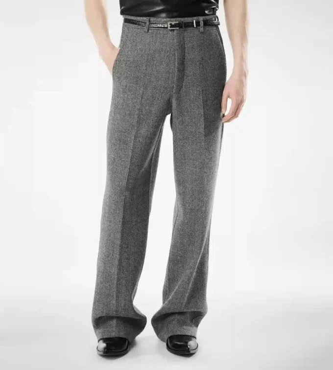 Sharkskin-Hose mit Fischgrätenmuster und doppelter Teilbarkeit
