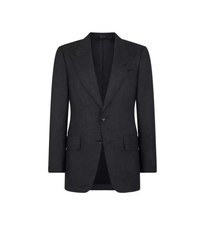 Shelton-Jacke mit Fischgrätenmuster