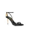 Shiny Leather Padlock Pointy Naked Sandal 85 mm
