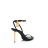 Shiny Leather Padlock Pointy Naked Sandal 85 mm