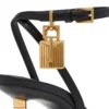Shiny Leather Padlock Pointy Naked Sandal 85 mm