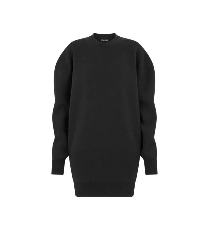 Skulpturales Sweatshirt-Minikleid aus Wolle und Kaschmir
