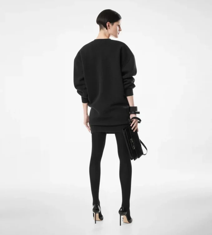 Skulpturales Sweatshirt-Minikleid aus Wolle und Kaschmir