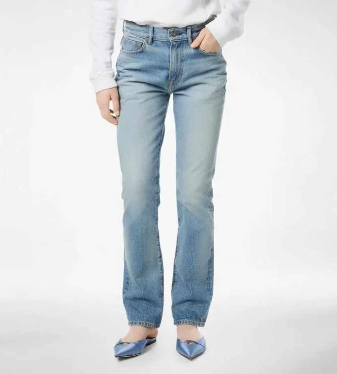 Stonewashed-Jeanshose mit geradem Schnitt