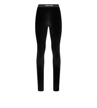 Stretch-Leggings aus glänzendem Velours
