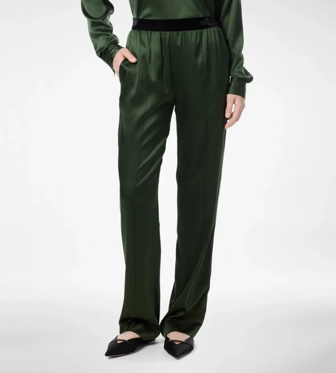 Stretch-Seidensatin-Pyjama-Hose