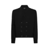 Strickjacke mit Schalkragen aus Wolle und Seide