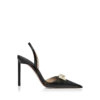 Supple Grain Leather T Latch Slingback