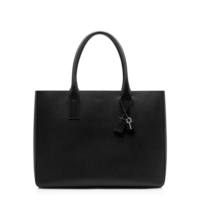 T-Line East-West Tote aus genarbtem Leder