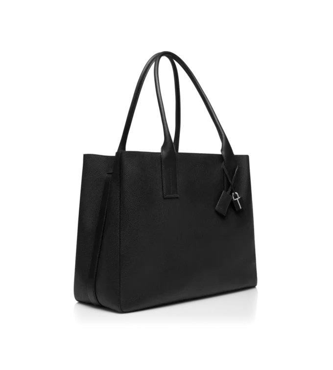 T-Line East-West Tote aus genarbtem Leder