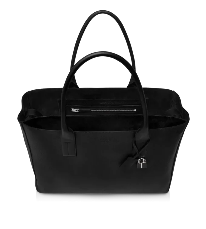 T-Line East-West Tote aus genarbtem Leder