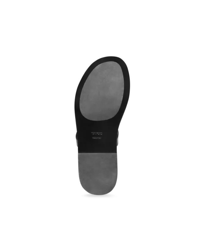T-Sandale aus glattem Leder