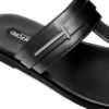 T-Sandale aus glattem Leder