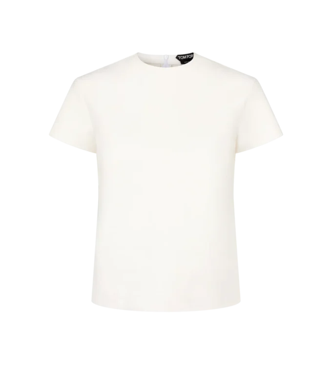 T-Shirt aus Nappa Lux und gewaschenem Duchesse