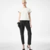 T-Shirt aus Nappa Lux und gewaschenem Duchesse