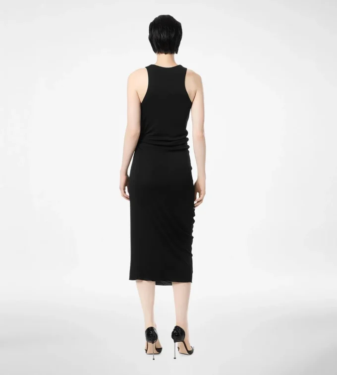 Tank-Top-Kleid mit Lederdetails