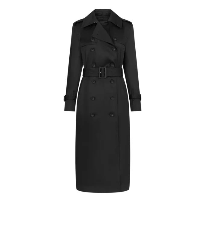 Trenchcoat mit Lederunterkragen