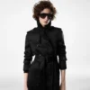 Trenchcoat mit Lederunterkragen