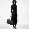 Trenchcoat mit Lederunterkragen