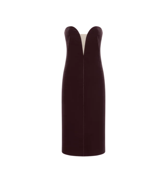 Trägerloses Cocktailkleid aus Samt