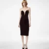 Trägerloses Cocktailkleid aus Samt