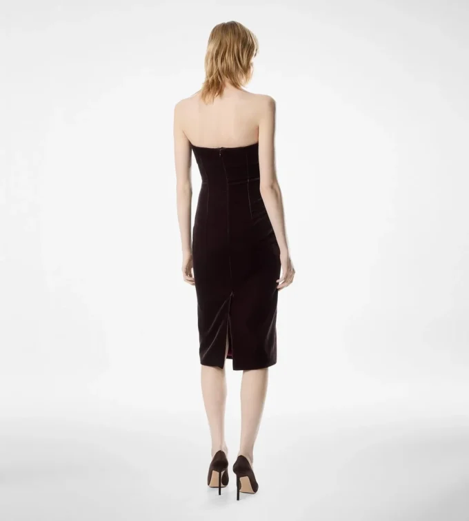 Trägerloses Cocktailkleid aus Samt