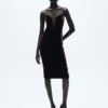 Trägerloses Cocktailkleid aus Samt