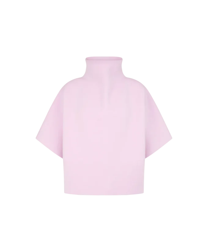 Ultrafeines T-Shirt aus Kaschmir-Mischung mit Trichterkragen