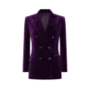Wallis Zweireihige Samtjacke mit Spitzkragen