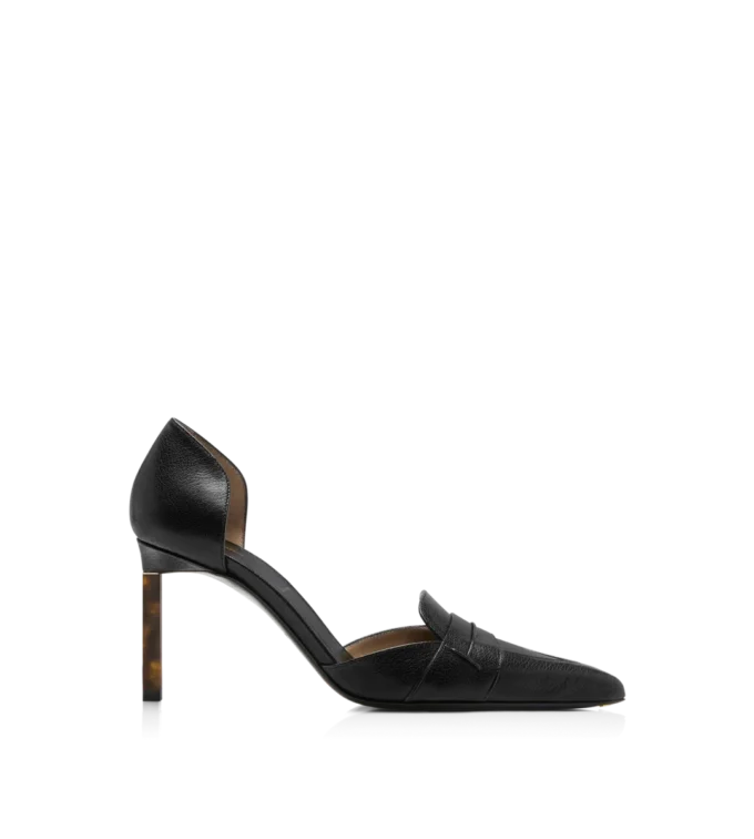 Weiche Eva D’Orsay Pumps aus genarbtem Leder