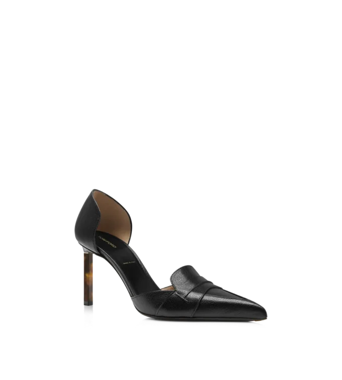 Weiche Eva D’Orsay Pumps aus genarbtem Leder