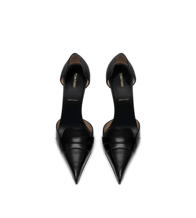 Weiche Eva D’Orsay Pumps aus genarbtem Leder
