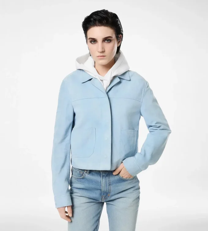Weiche Overshirt-Jacke aus Lammwildleder