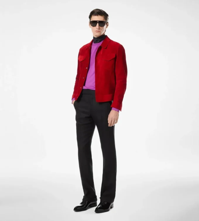 Westernjacke aus Kaschmir-Wildleder