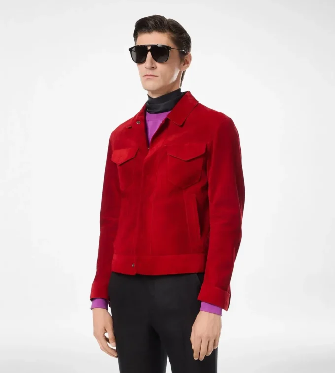 Westernjacke aus Kaschmir-Wildleder