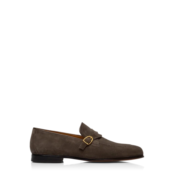 Wildleder-Loafer Gigi mit gedrehter Bandschnalle