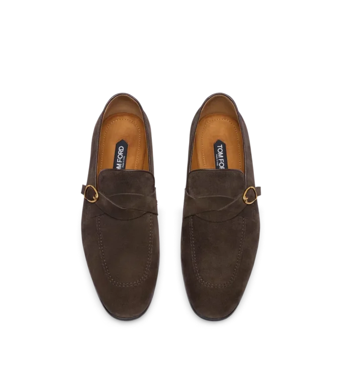 Wildleder-Loafer Gigi mit gedrehter Bandschnalle