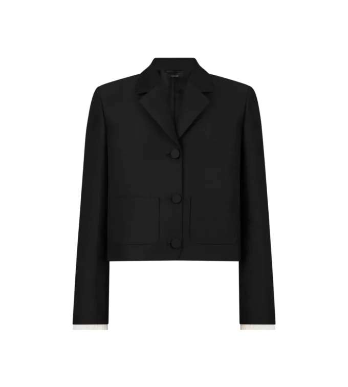 Woll-Seiden-Radzmir-Jacke mit Plissee-Details