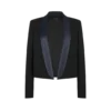 Zweifarbige, einreihige Smokingjacke mit Schalkragen und verkürztem Schnitt