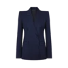 Zweifarbige Jacke aus reiner Wolle mit doppelter Knopfleiste und Spitzkragen