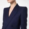 Zweifarbige Jacke aus reiner Wolle mit doppelter Knopfleiste und Spitzkragen