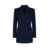Zweireihige Jacke mit Lederkragen